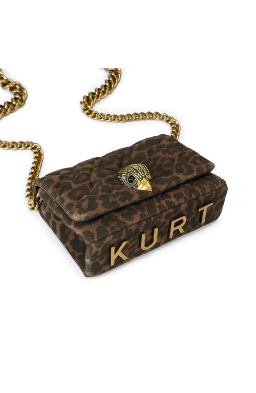 Kurt Geiger Womens Dk.brn Com Mini Kensington Kurt Leopard Suede Cross-body Bag In Brown