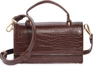 URBAN EXPRESSIONS Croc Embossed Faux Leather Crossbody Bag