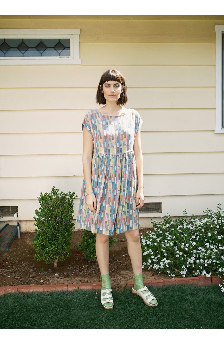 Ace & Jig Float Slit-neck Mini Dress, Alternate, color, Trivia