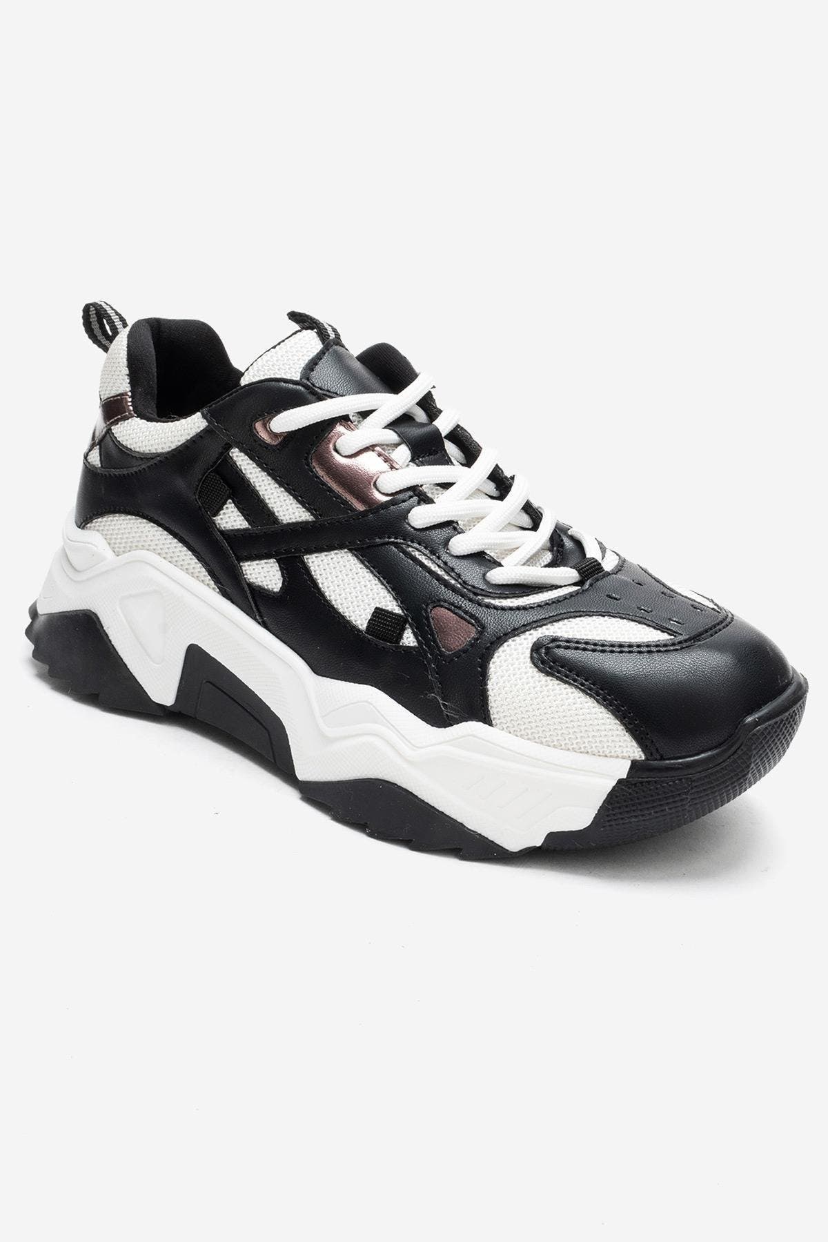 Prologue Shoes Loretta Platform Sneakers, Alternate, color, Black White