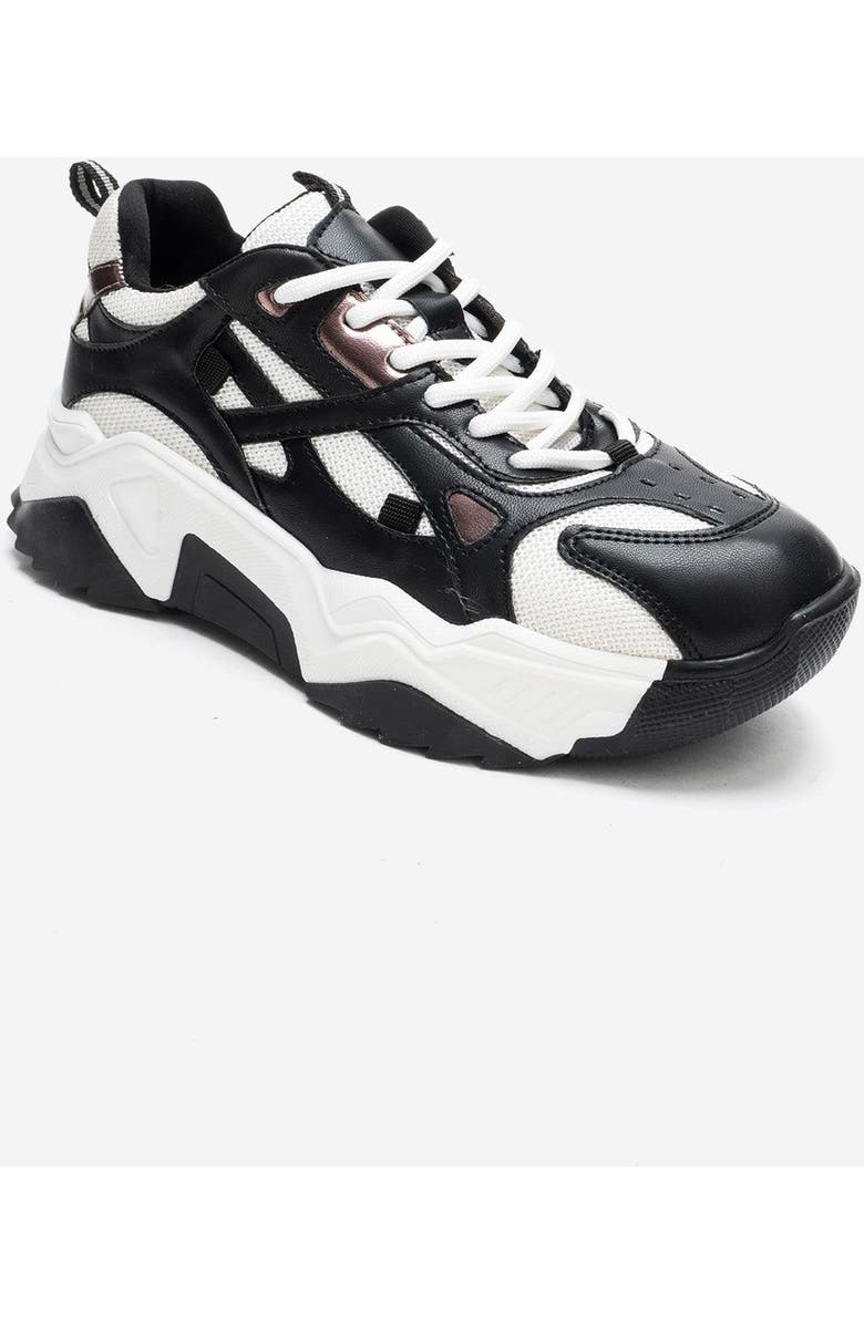 Prologue Shoes Loretta Platform Sneakers, Alternate, color, Black White