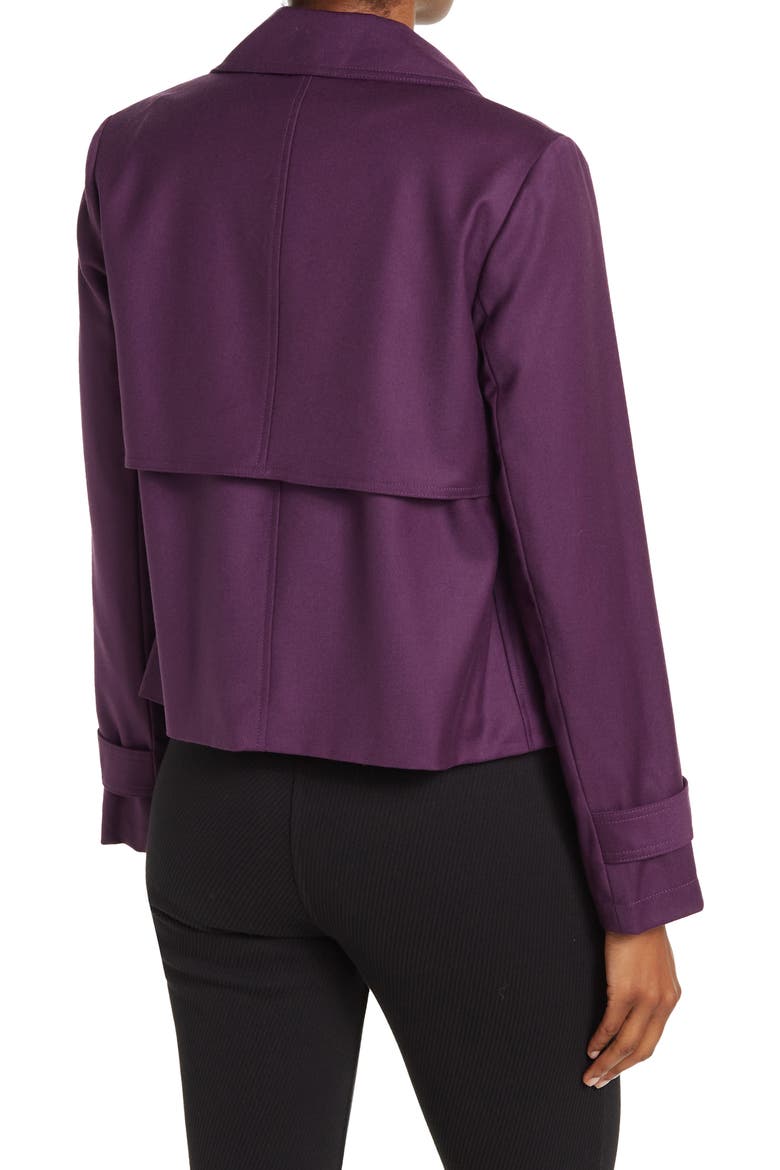 Menefer Wool Flannel Trench Jacket, Alternate, color, PLUM