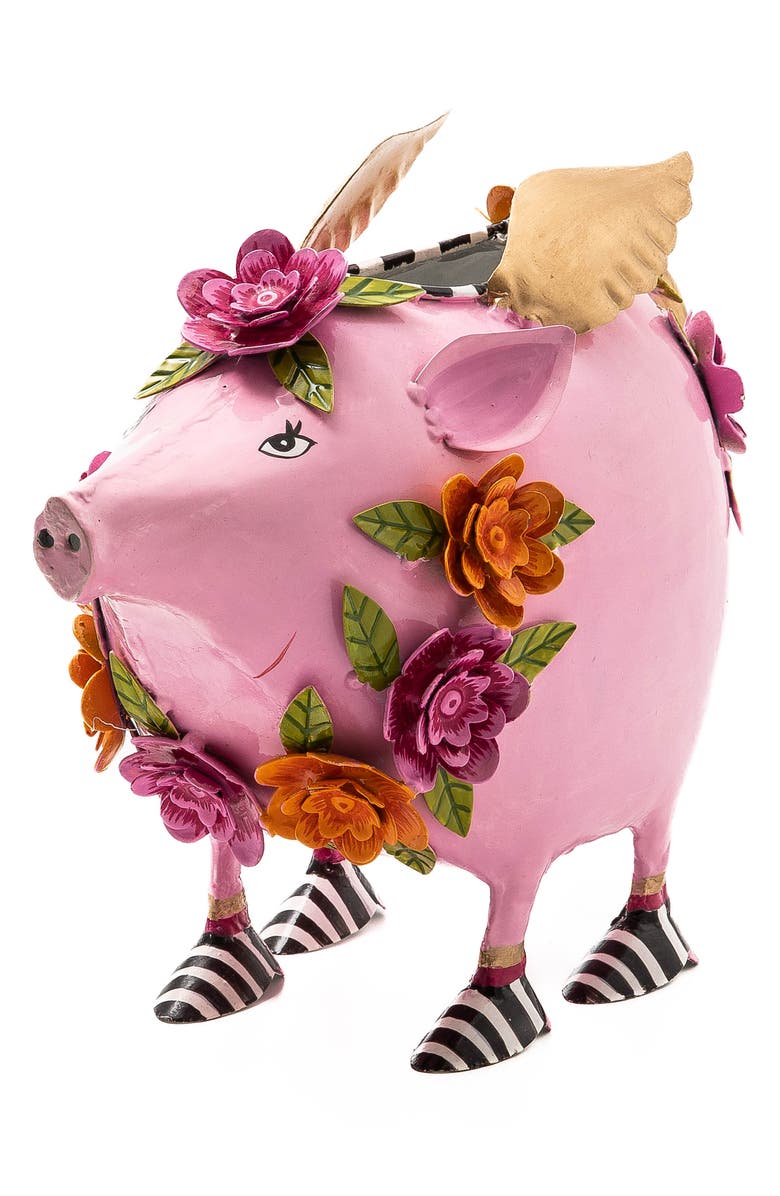 MACKENZIE CHILDS Patience Brewster Portia Pig Watering Can, Main, color, Pink