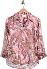 L'AGENCE Dani Paisley Silk Button-Up Top