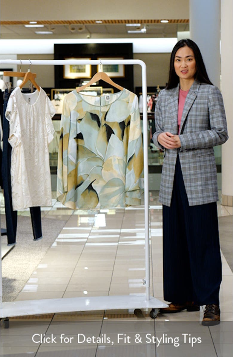 Abstract Print Flutter Bell Long Sleeve Top, sales video thumbnail