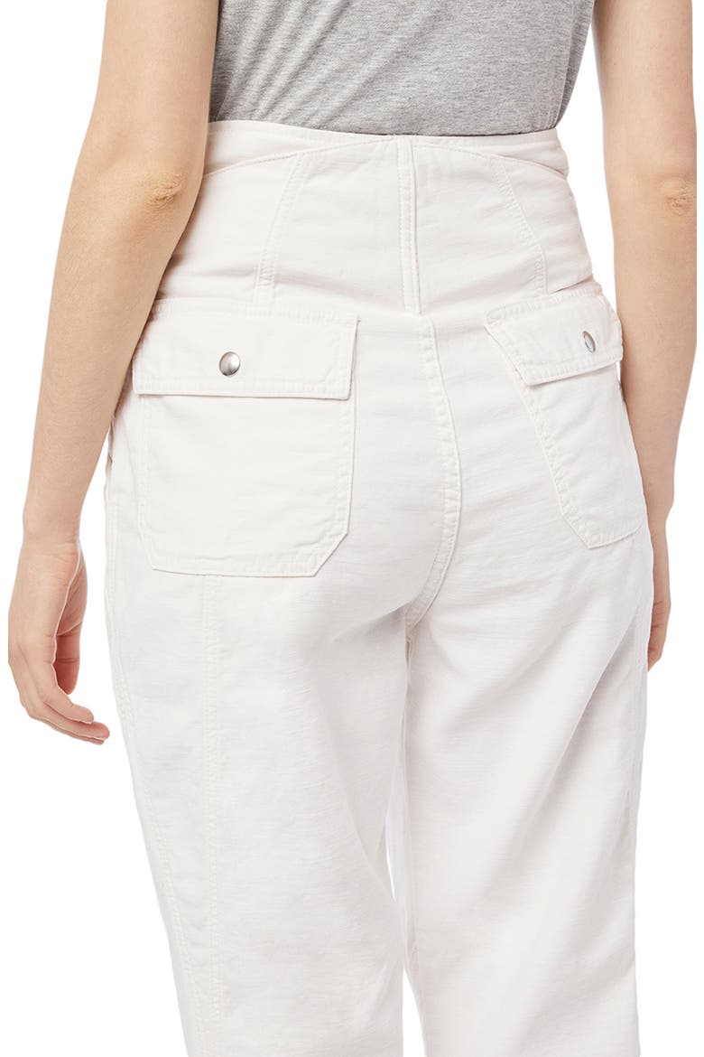Twist Seam Belted Tapered Trousers, Alternate, color, BLANC
