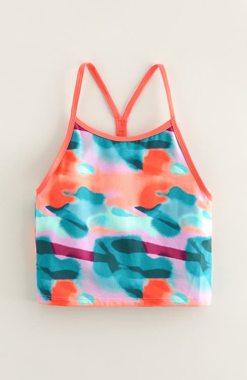 Zella Girl Kids' Ace Racerback Tank in Coral Peach Sunset Clouds  product