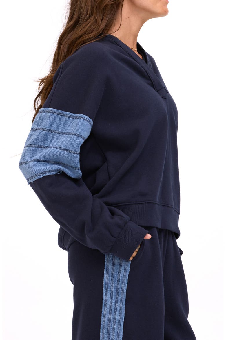 Sophia Oversized V-Neck Sweatshirt, Alternate, color, GALAXY / STORM