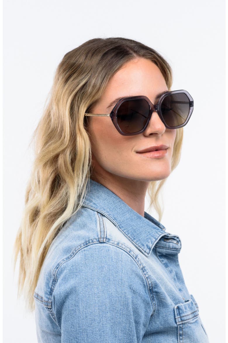 Noela Low Bridge Wide Width 58mm Polarized Oversized Sunglasses, Alternate, color, TAHITIAN PEARL