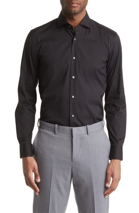 Hank Slim Fit Cotton Blend Dress Shirt