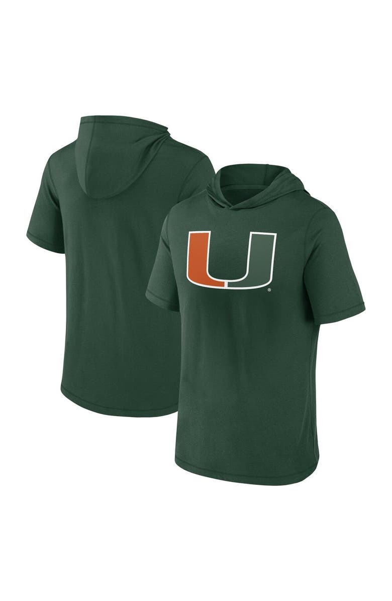 FANATICS Men's Fanatics Branded  Green Miami Hurricanes Primary Logo Hoodie T-Shirt, Main, color, 