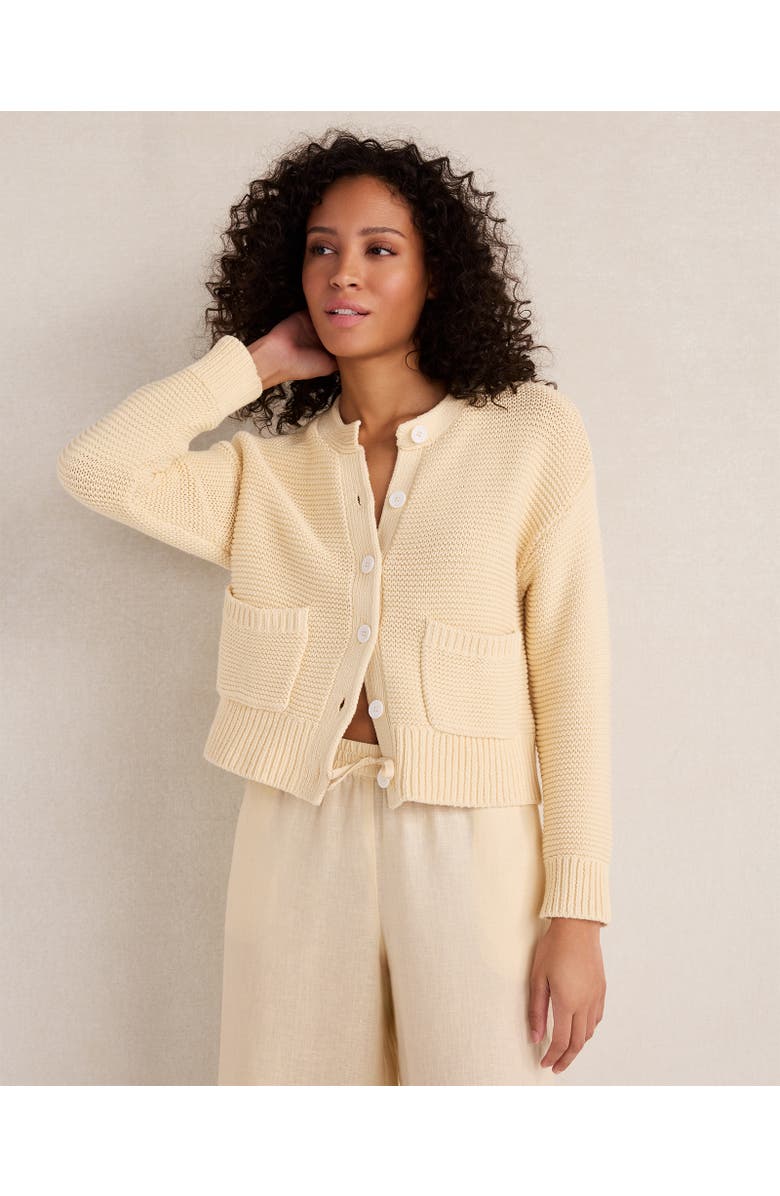 Haven Well Within Cotton Link Stitch Cardigan, Main, color, Corn Stalk