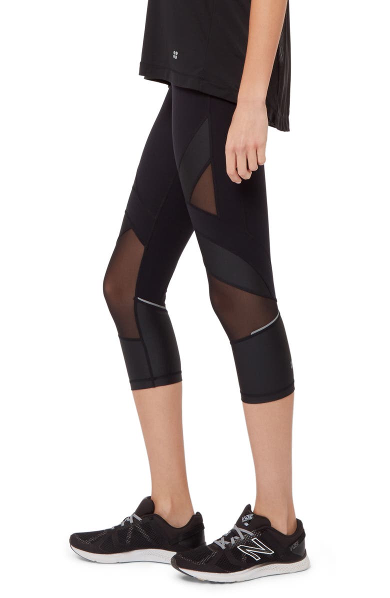 Sweaty Betty Power Wetlook Mesh 7/8 Workout Leggings, Alternate, color, 