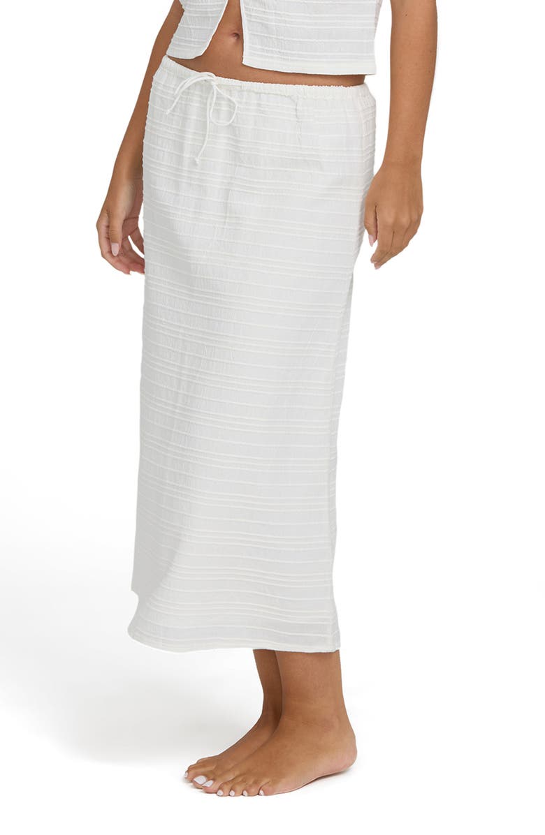 Billabong Your Call Stripe Cotton Maxi Skirt, Alternate, color, Salt Crystal