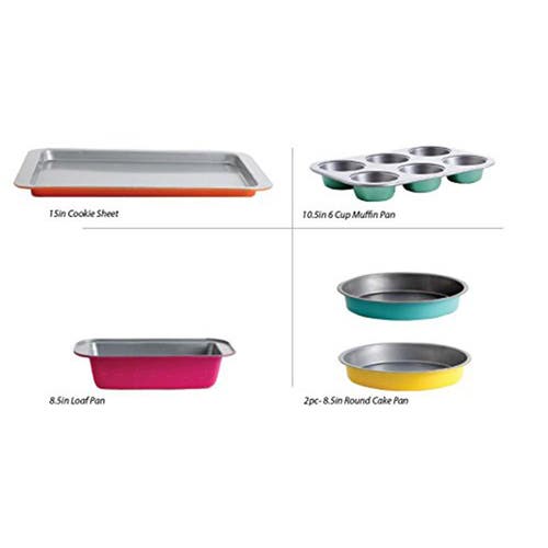 Gibson Home Color Splash Lyneham 5-pc. Carbon Steel Bakeware Set In Multi