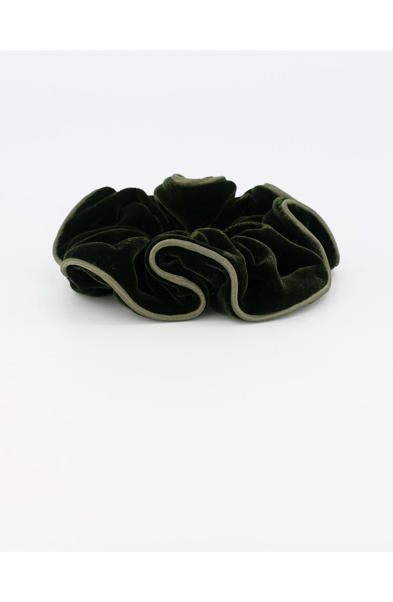 Alexandre de Paris Romi Bronze Velvet Scrunchie, Main, color, Bronze