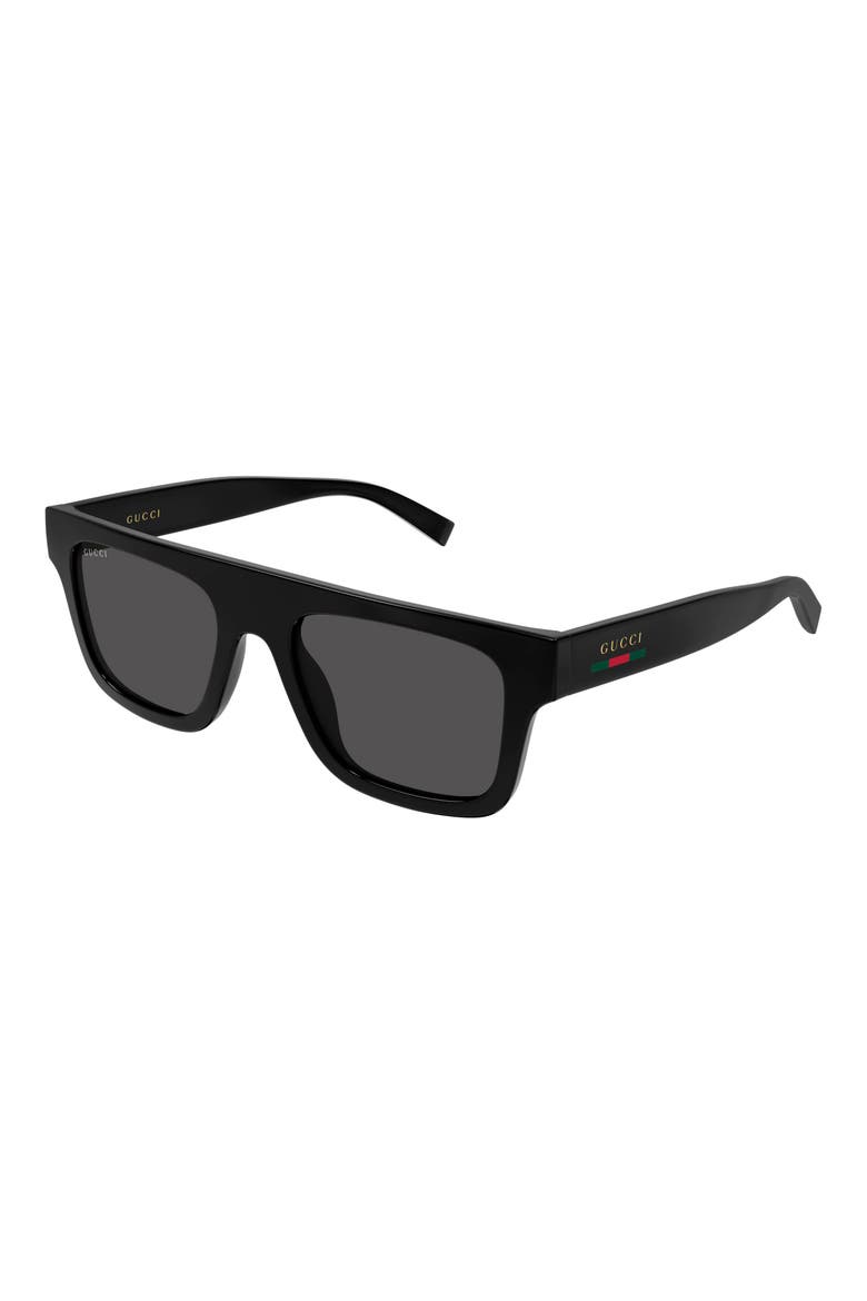 GG2235S 53mm Square Sunglasses, Alternate, color, BLACK