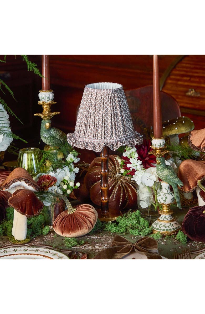 Mrs. Alice Chocolate Lotus Ruffle Lampshade, Alternate, color, Brown