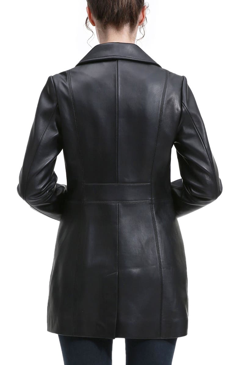 Kimi & Kai Ivy Leather Car Coat, Alternate, color, Black