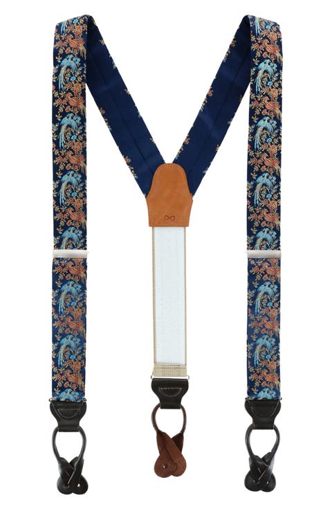 Bird of Prosperity Silk Suspenders