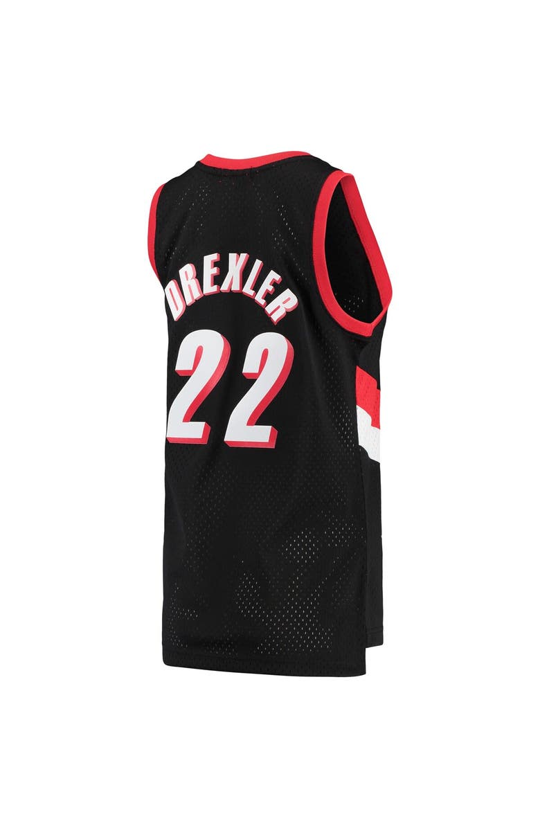 Mitchell & Ness Women's Mitchell & Ness Clyde Drexler Black Portland Trail Blazers 1991/92 Hardwood Classics Swingman Jersey, Alternate, color, 