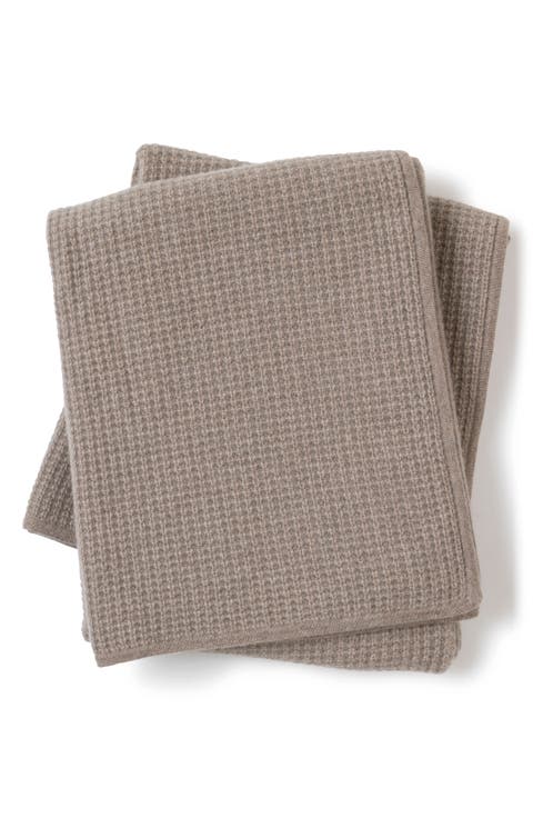 Sienna Waffle Knit Cashmere Throw Blanket