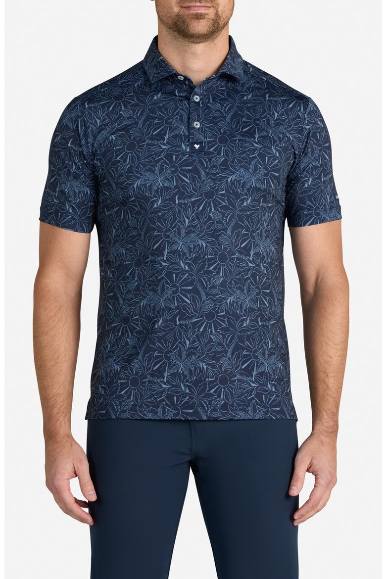 Nocturnal Tango Tropical Print Performance Golf Polo, Main, color, NOCTURNAL TANGO