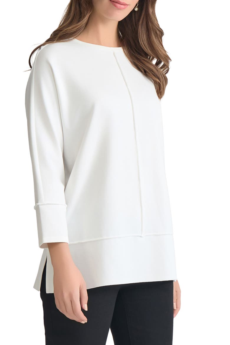Serenity Three Quarter Sleeve Knit Top, Alternate, color, NYC WHITE