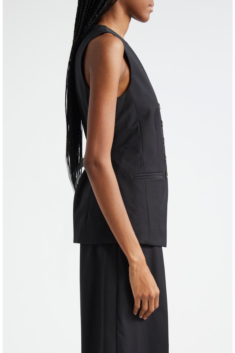 Liff Wool Blend Cutaway Vest, Alternate, color, BLACK