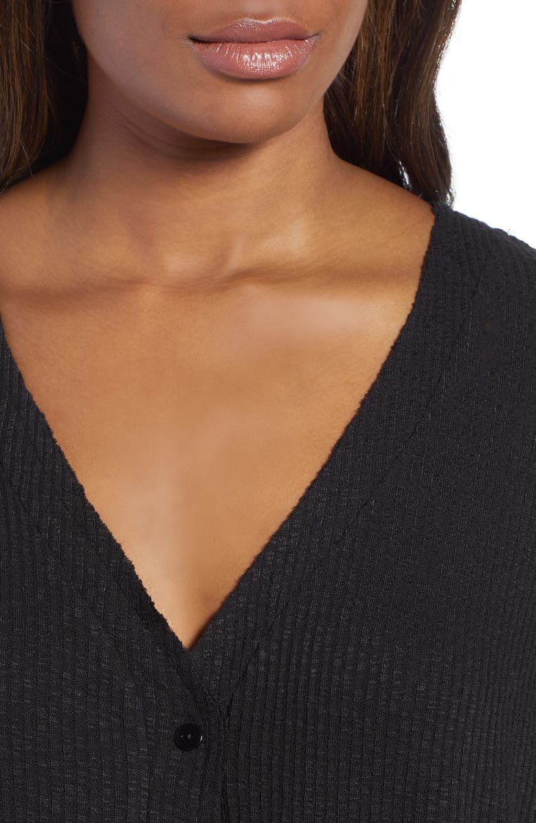 Caslon<sup>®</sup> Button Front Ribbed Knit Top, Alternate, color,