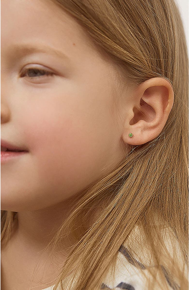 In Season Jewelry 14k Tiny Cubic Zirconia Birthstone Earrings, Alternate, color, August