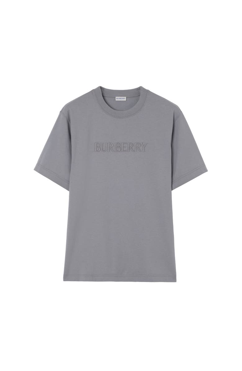 Burberry Logo Cotton T-shirt, Alternate, color, Forecast Grey