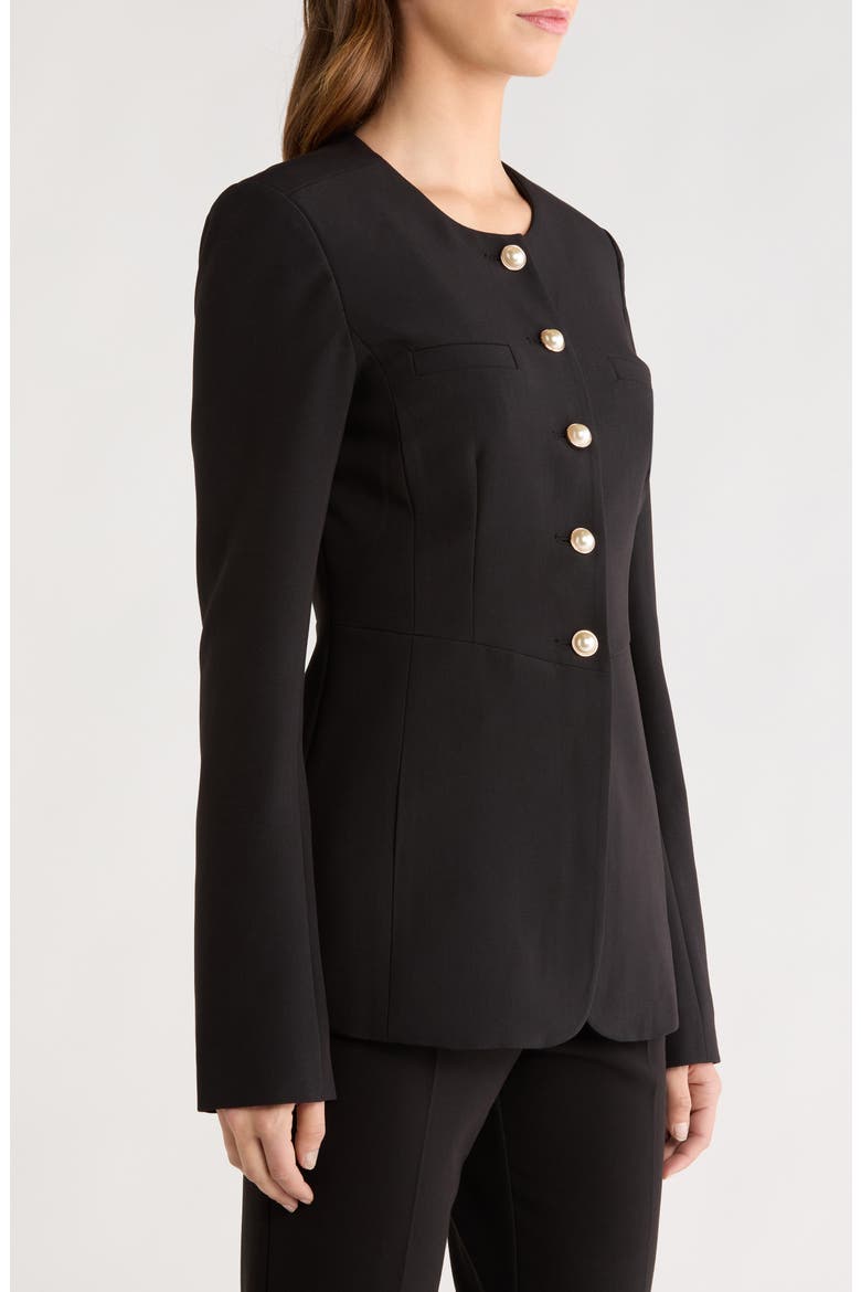 Peplum Blazer, Alternate, color, BLACK