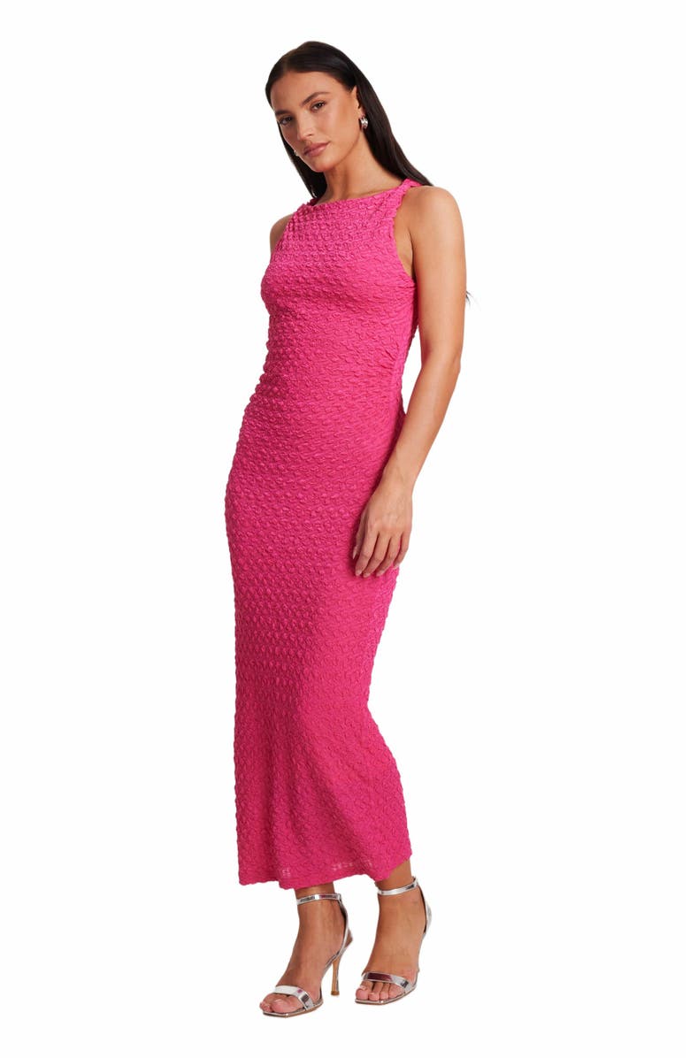 QUIZ Textured Jersey Midi Dress With Twist Strap Detail, Alternate, color,