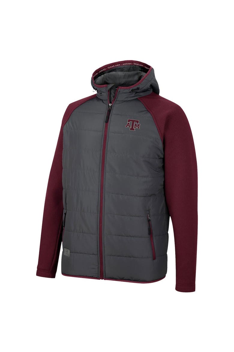 Men's Colosseum Charcoal/Maroon Texas A&M Aggies Good On You Raglan Full-Zip Jacket, Alternate, color, Charcoal