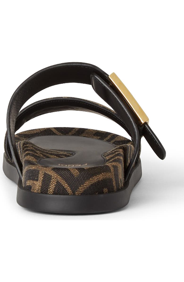 Fendi Feel FF Double Band Slide Sandal, Alternate, color, Tabacco Nero/ Nero