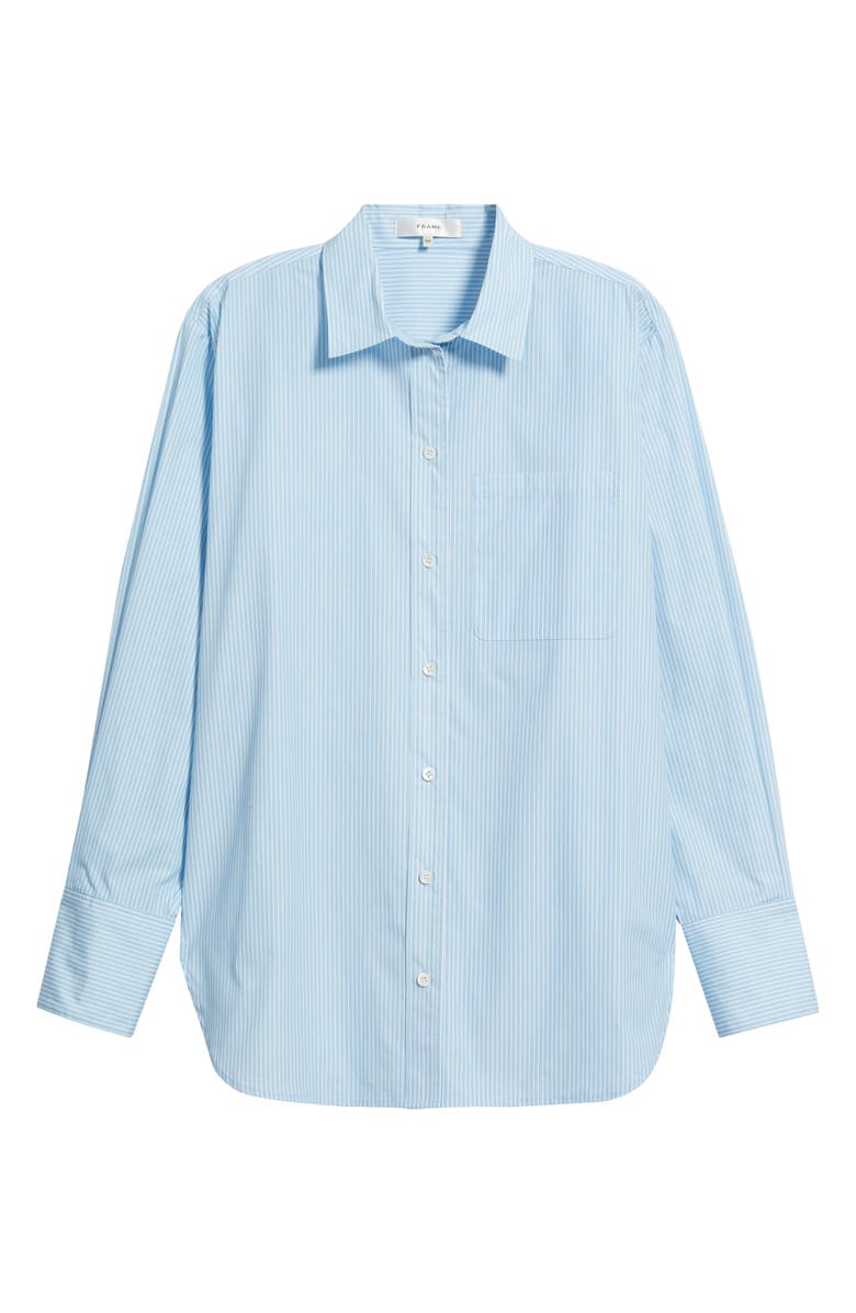 FRAME Relaxed Fit Stretch Linen Button-Up Shirt, Alternate, color, Cream Multi