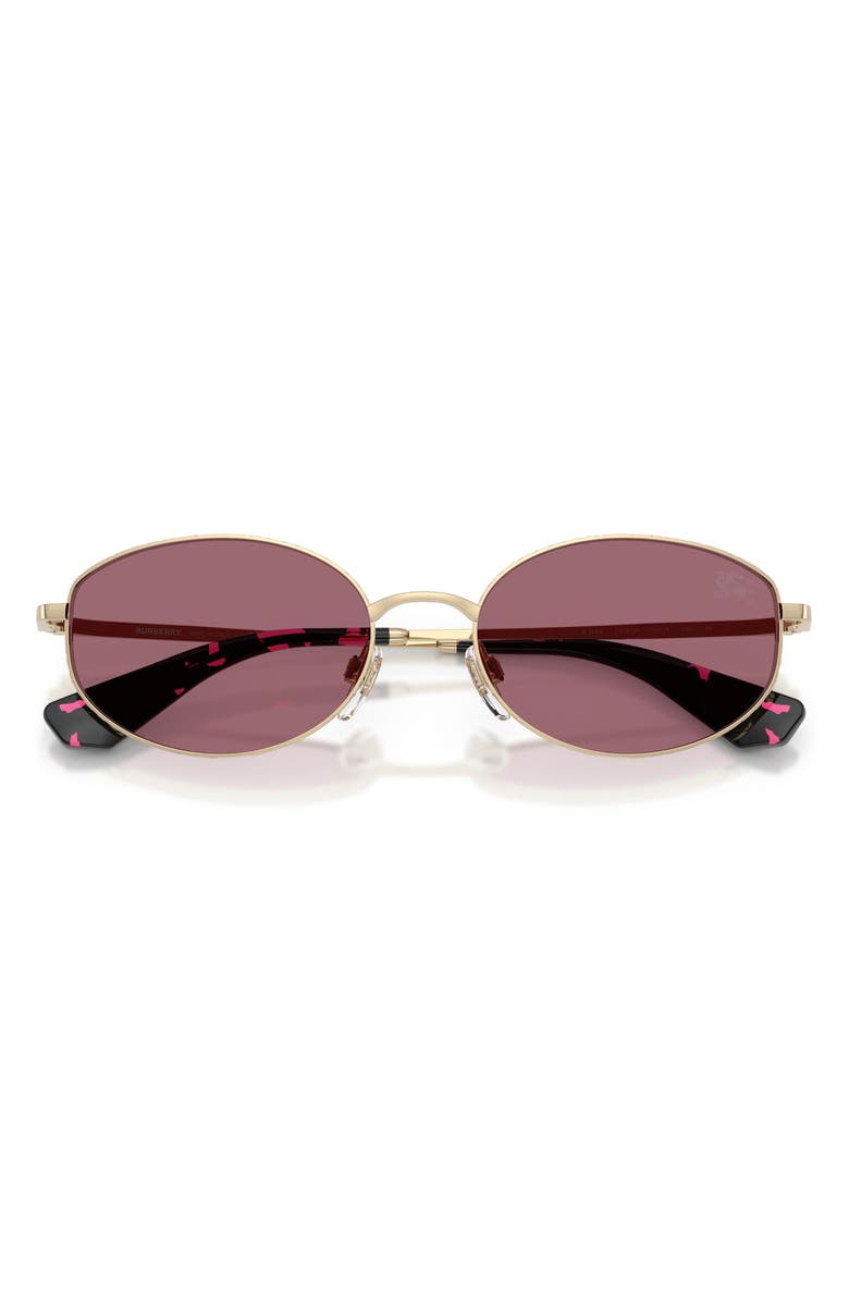 Burberry 55mm Oval Sunglasses, Alternate, color, Light Gold / Violet