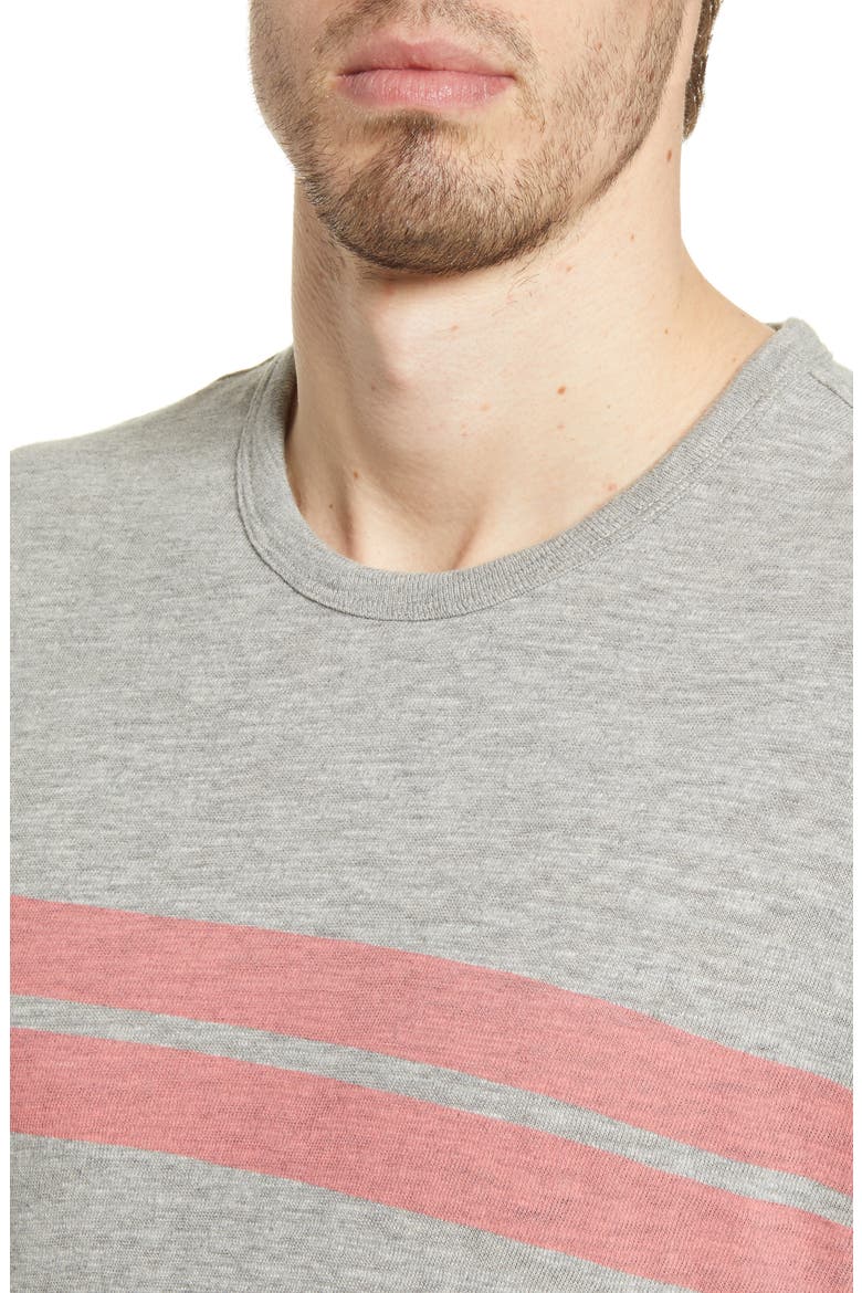 Surf Twin Stripe Long Sleeve T-Shirt, Alternate, color, GREY RED STRIPE