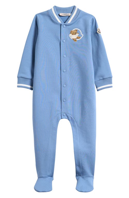 Moncler Long Sleeve One-piece Pajamas In Blue