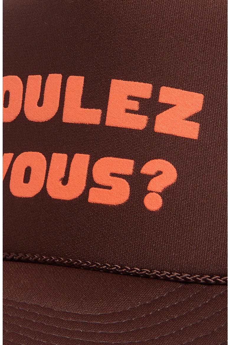 Voulez Vous Snapback Trucker Hat, Alternate, color, CHOCOLATE