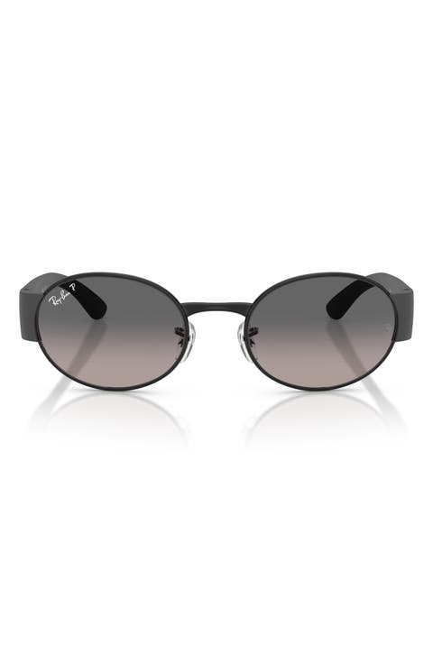52mm Polarized Gradient Oval Sunglasses