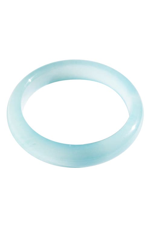 Seree Silk Collection Pool Blue Jade Stone Bangle In Blue