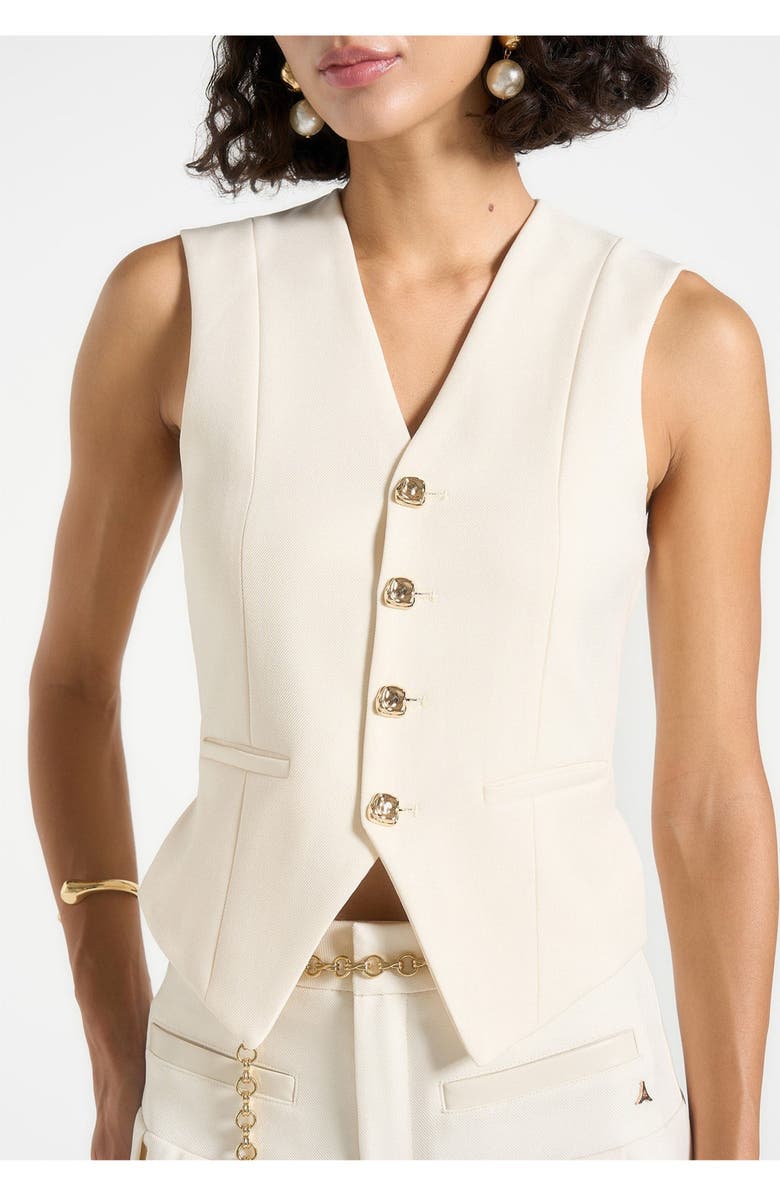 Manière De Voir Christine Tailored Cinch Waistcoat, Alternate, color, Off White