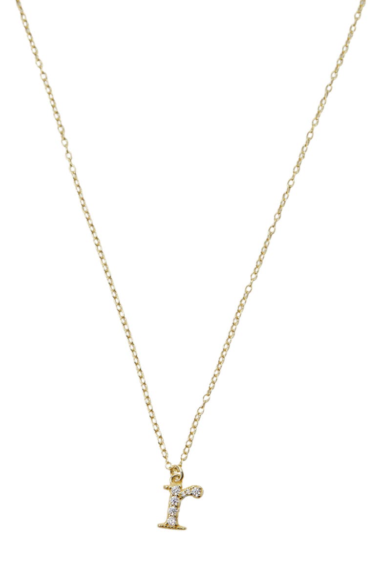 Mini Pavé Initial Necklace, Main, color, GOLD- R