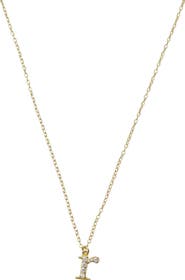 Argento Vivo Sterling Silver Mini Pavé Initial Necklace