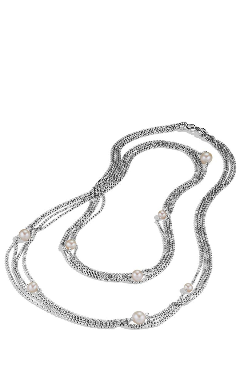 David Yurman Four-Row Chain Necklace with Pearls, Alternate, color, 