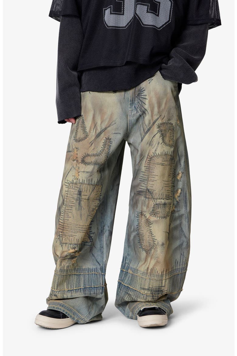 Stitched Barrel Jeans, Alternate, color, VINTAGE BLUE