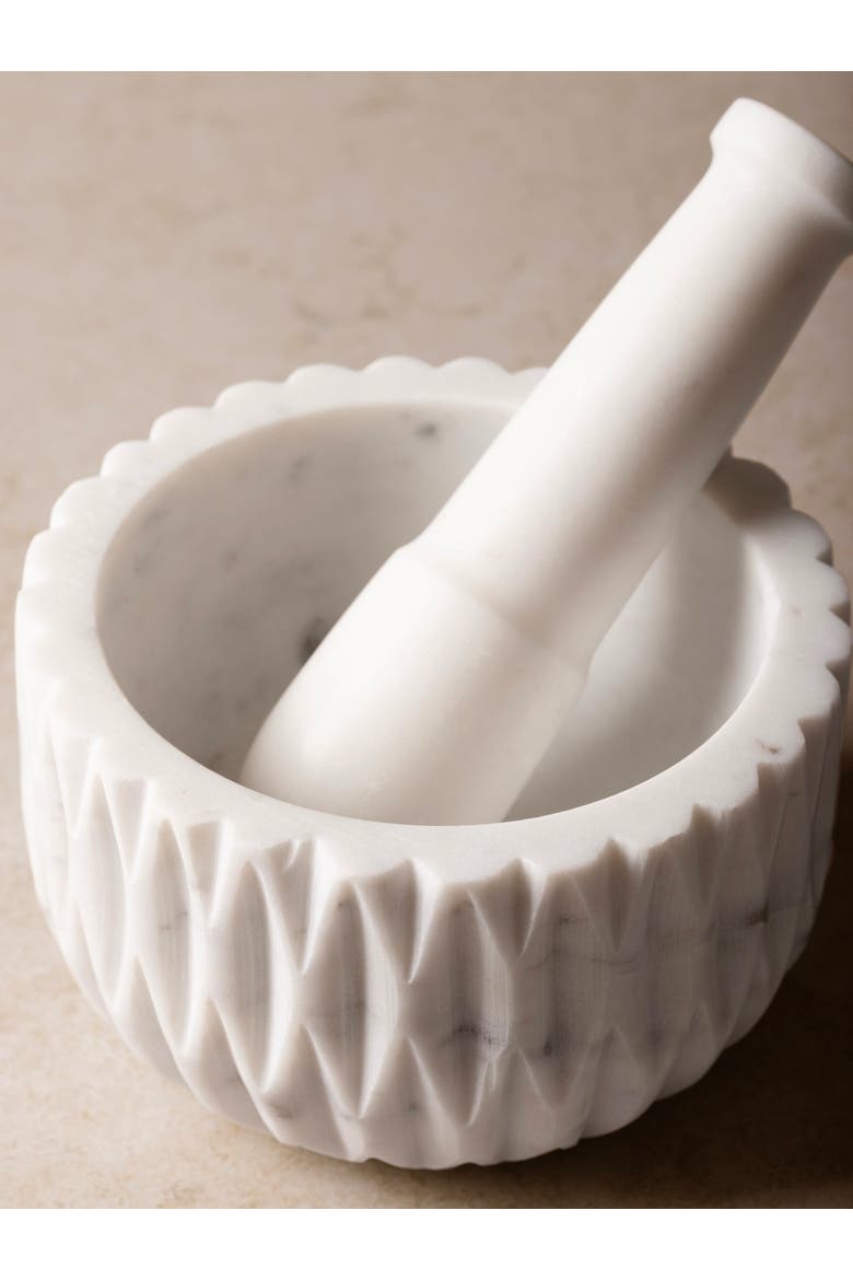 Russell Marble Mortar and Pestle, Alternate, color, Ivory White