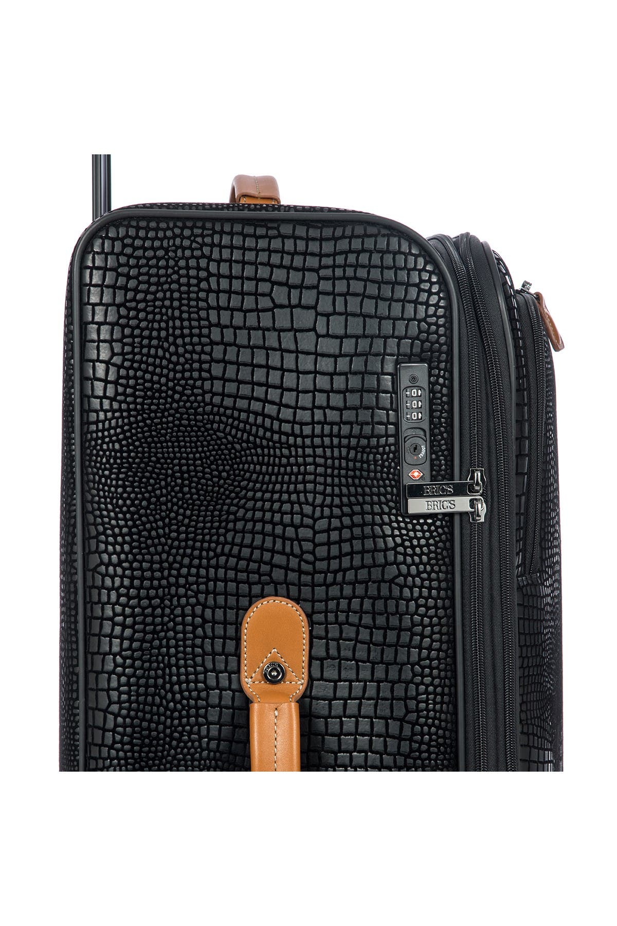 Bric's My Safari 28-Inch Expandable Croc Embossed Carry-On Spinner Luggage, Alternate, color, Black